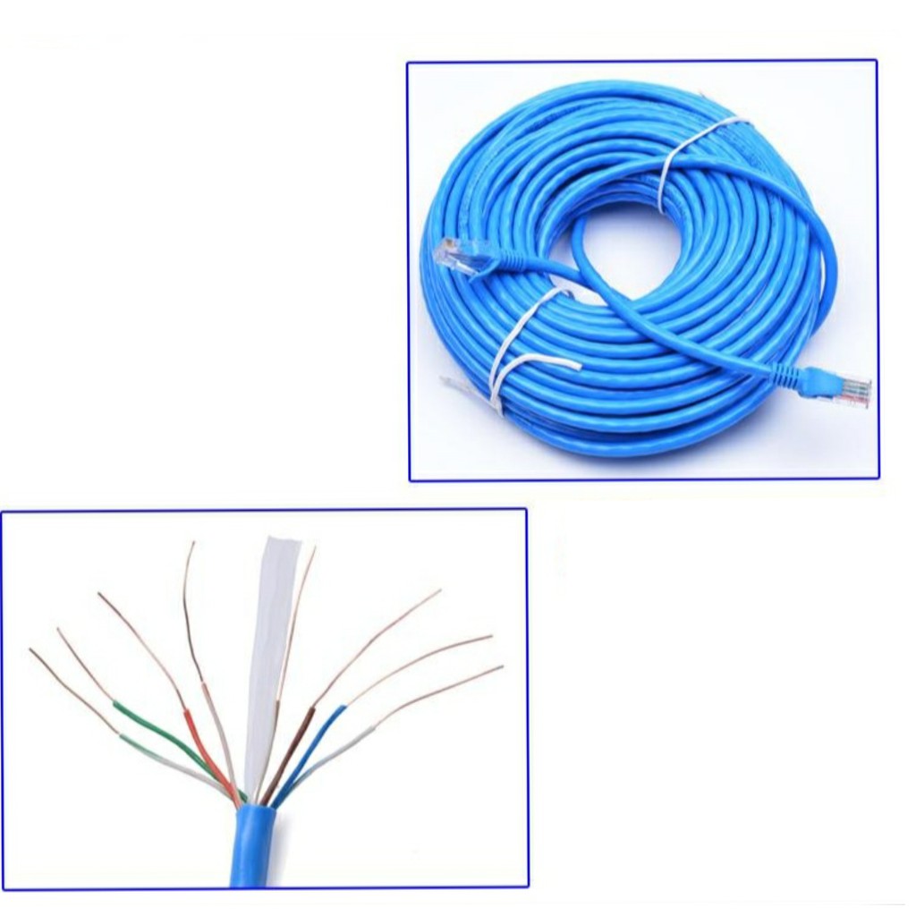Cáp mạng (Lan) 3 mét đúc sẵn 2 đầu (xanh) Cat5E