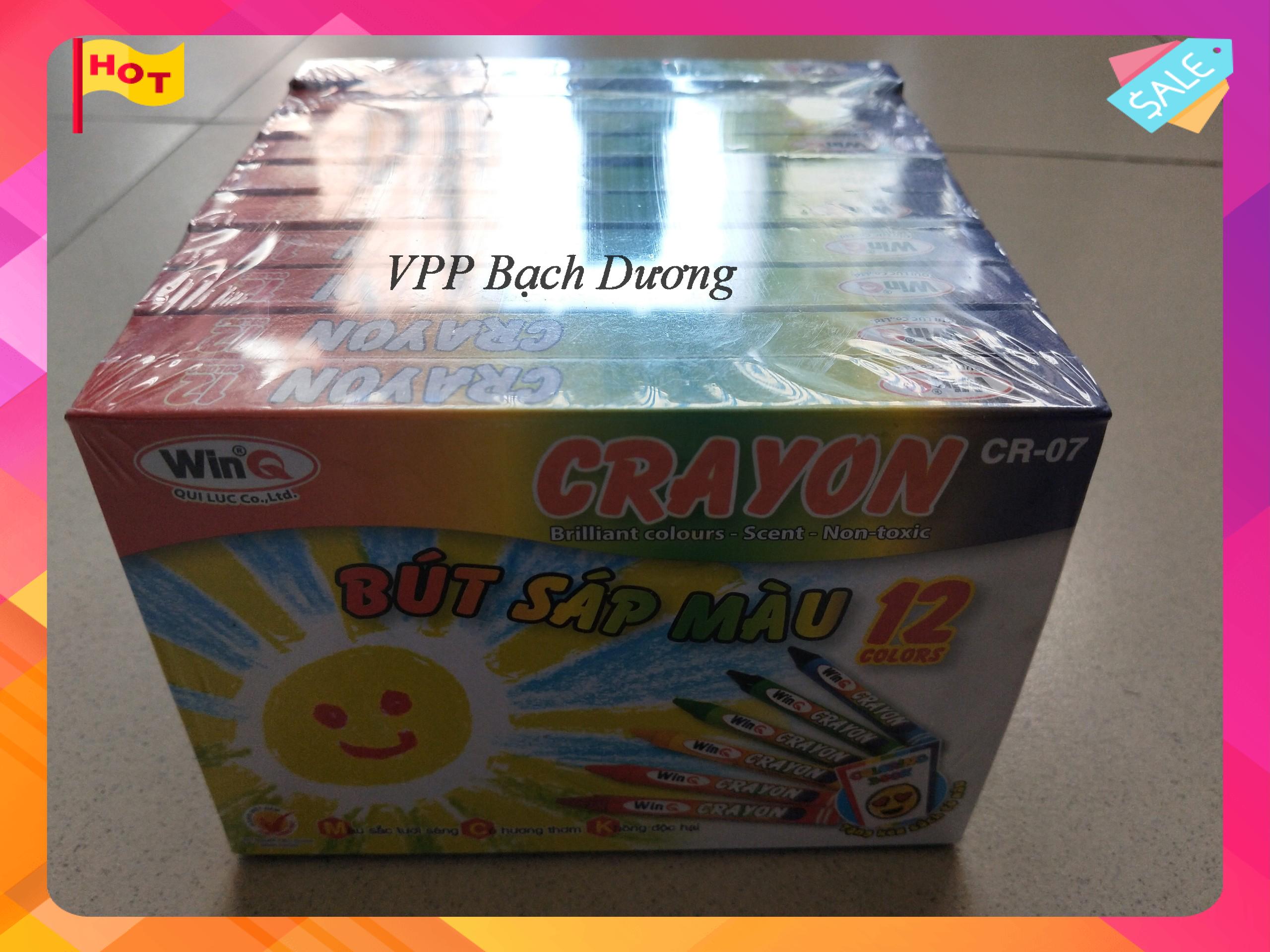 Bút sáp màu Winq 12 màu - 10 hộp/lốc