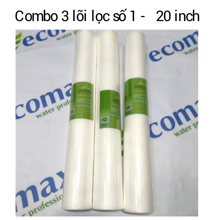 Combo 3 lõi lọc nước 20 inch sợi bông