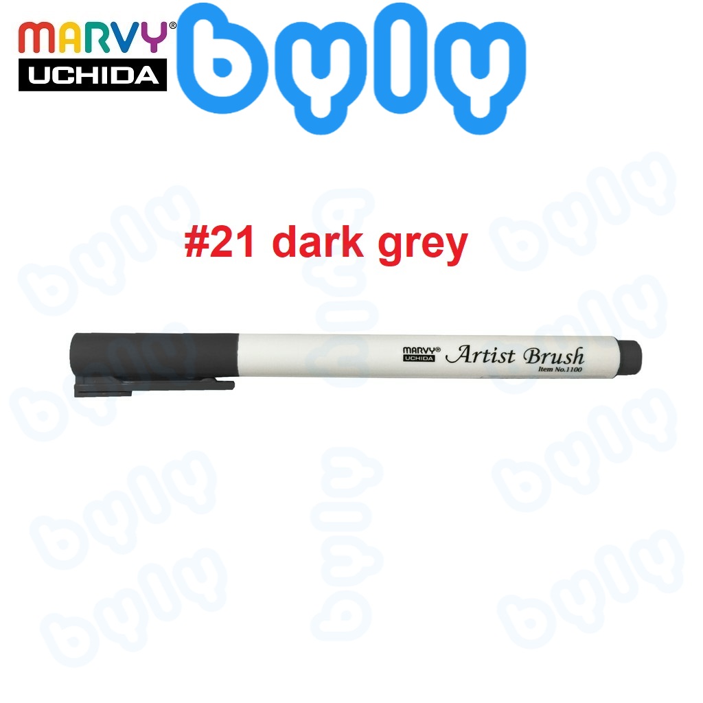 [Ship hỏa tốc] Artist brush [tone xám đen] - Bút lông đầu cọ mảnh Marvy 1100 - ByLy Store
