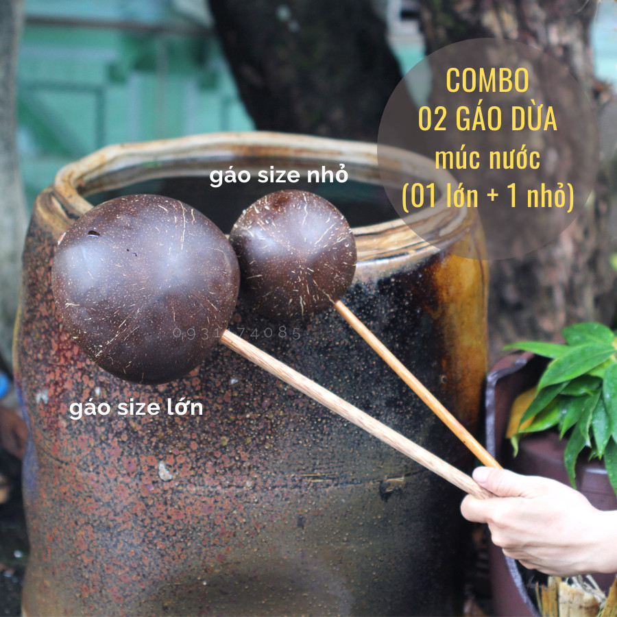 Combo gáo dừa múc nước [ 1 gáo lớn +1 gáo nhỏ]