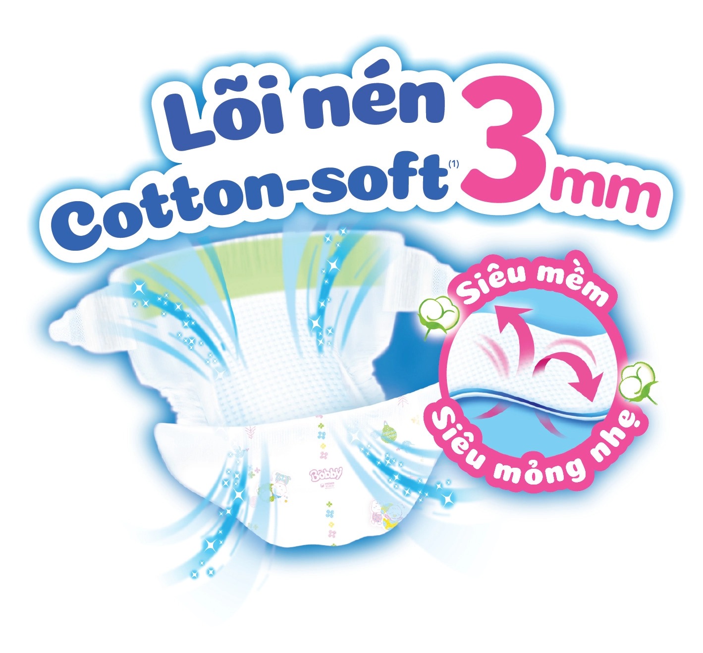 Tã dán sơ sinh BOBBY size NB70 miếng(Hàng tặng kèm tùy thời điểm khuyến mãi))
