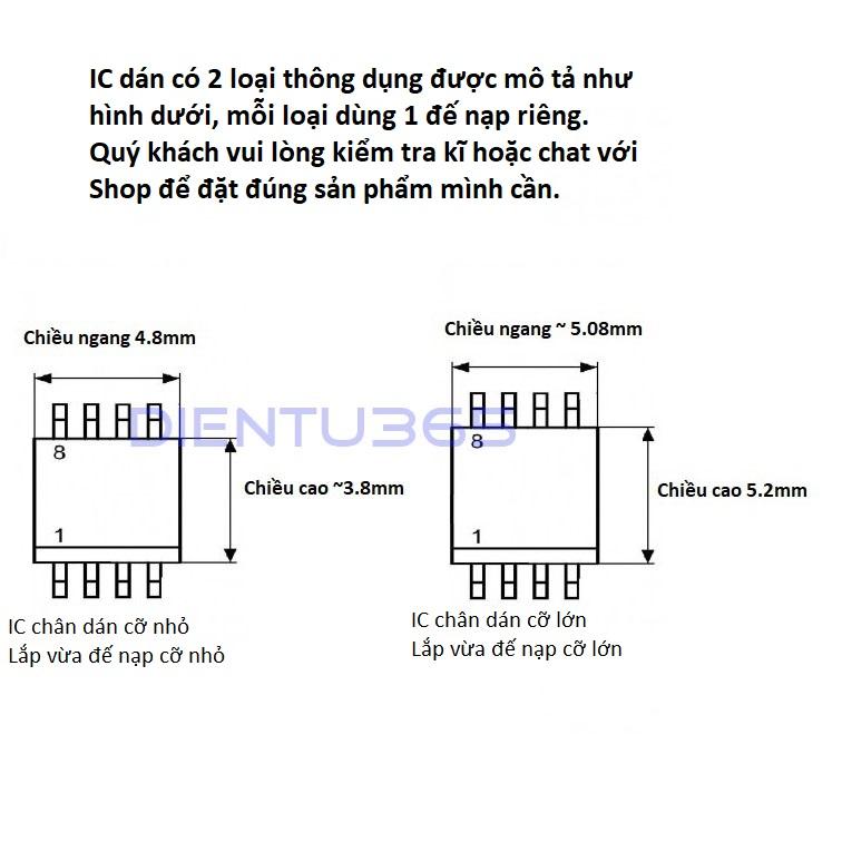 Đế - kẹp nạp rom 8 chân