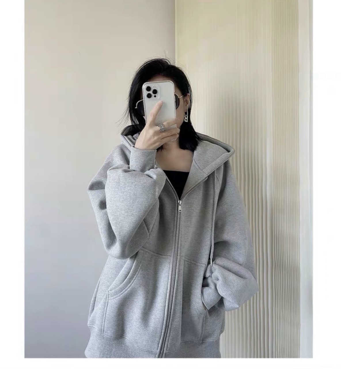 Áo Khoác Nữ Chất Liệu Nỉ Ngoại,Tay Phồng To Rộng Luna Fashion