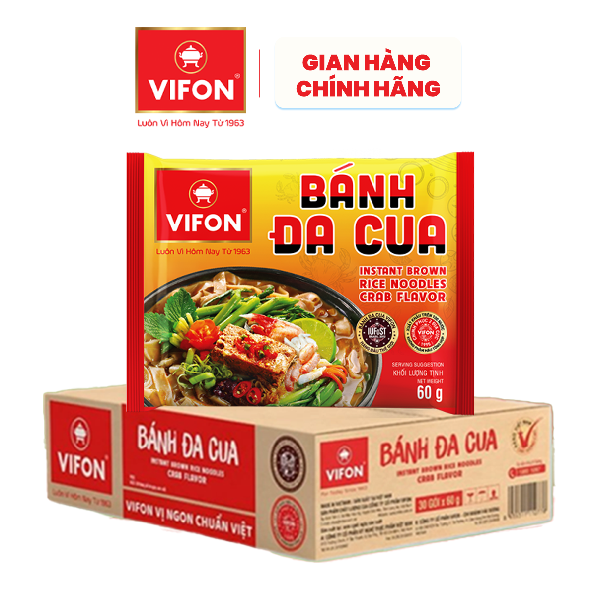 [VOUCHER 10%] Bánh Đa Cua VIFON 60gr/gói