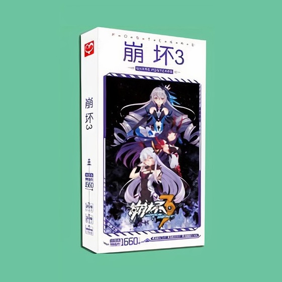 Hộp ảnh Postcard Honkai Impact 30 tấm bộ ảnh có ảnh dán sticker lomo bưu thiếp