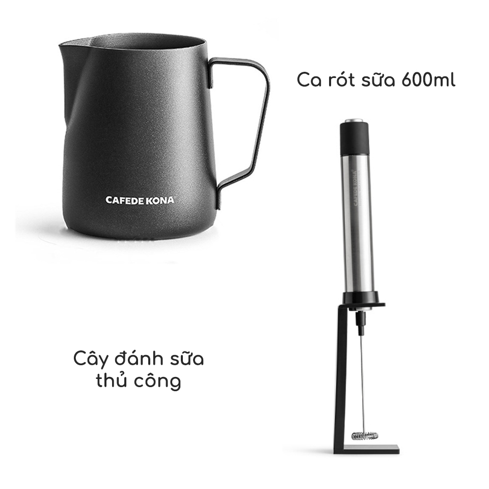 Combo đánh bọt sữa và rót sữa pha Cappuccino và Latte