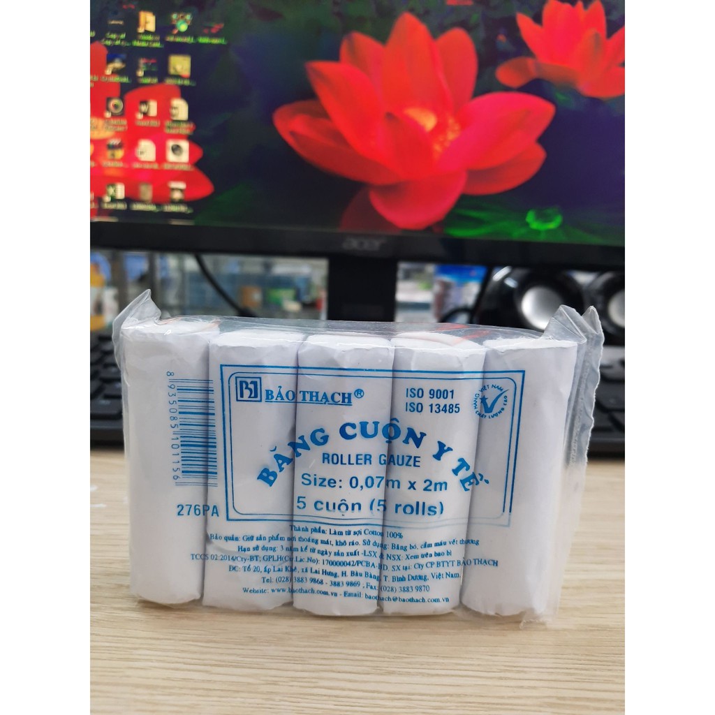 [HCM]Băng cuộn y tế Bảo Thạch 0.1mx2m. Gói 5 cuộn
