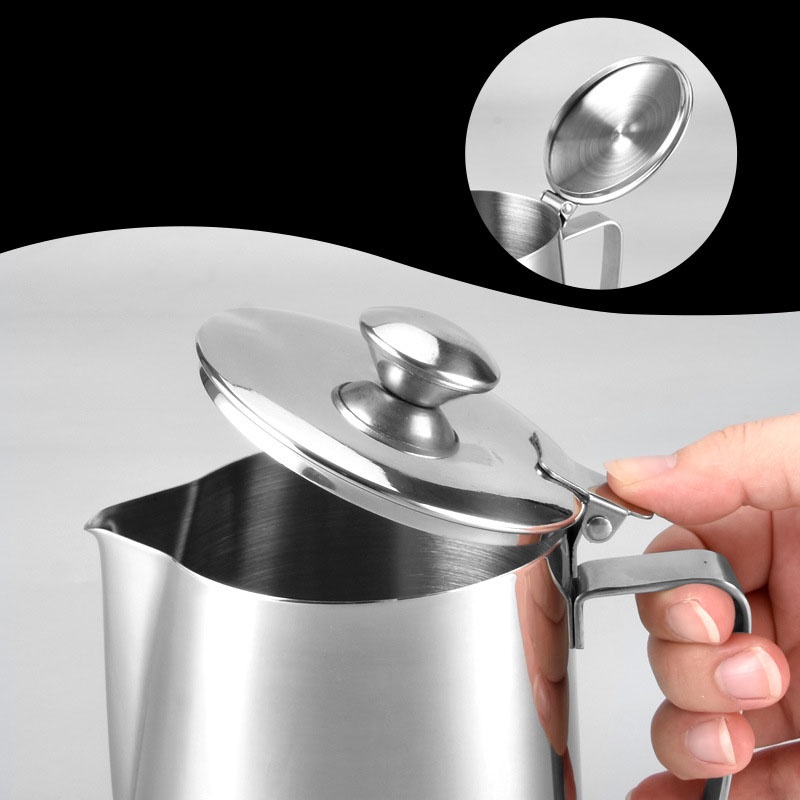 Ca Đánh Sữa Có Nắp - Ca Inox Có Nắp Đủ Các Dung Tích