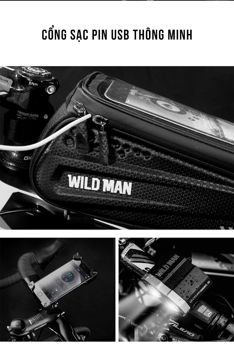 Túi đơn treo khung xe đạp Wildman