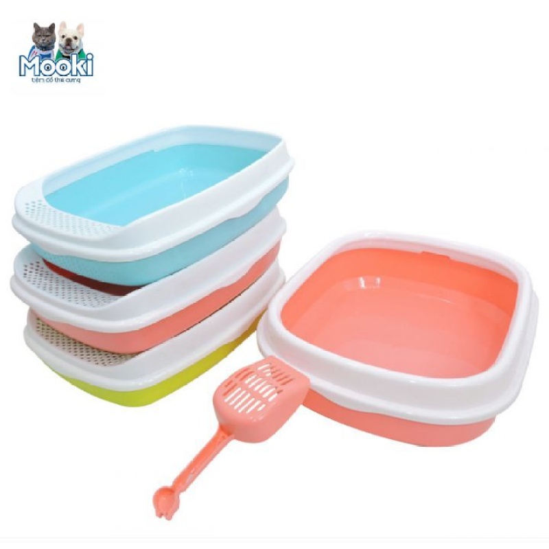 Khay Vệ Sinh Cho Mèo, Khay vệ sinh cho Chó Tặng kèm xẻng - Khay Cát Cho Mèo Mooki Pet