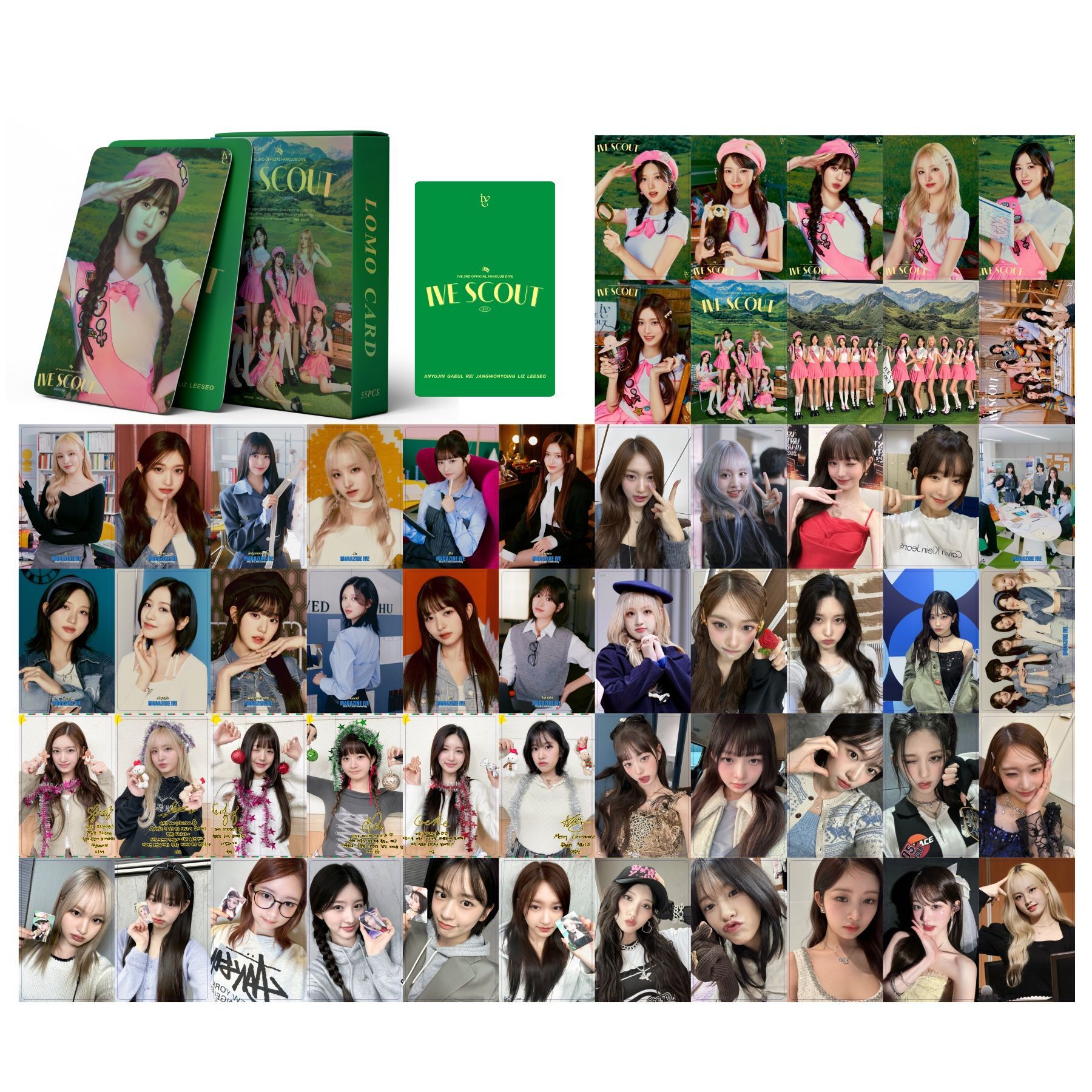 Set 55 lomo card hologram ive 3rd fanclub 2024