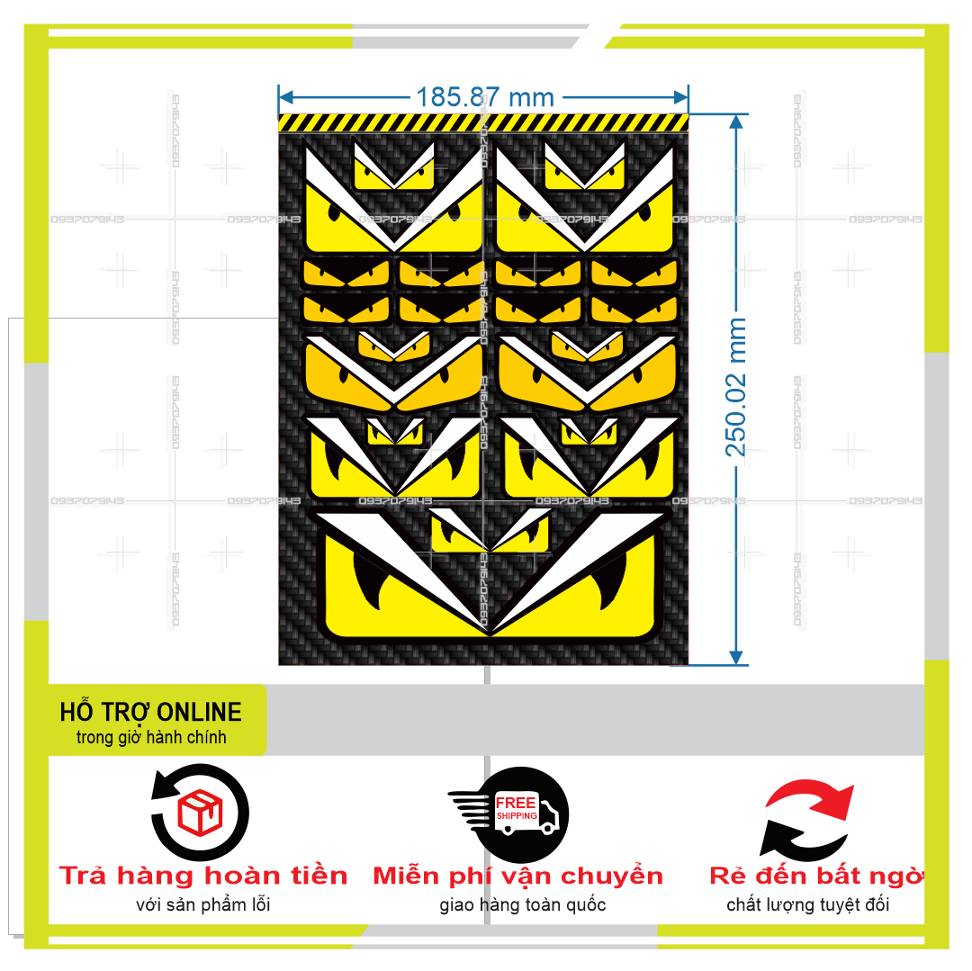 LOGO STICKER DÁN XE MÁY MẮT FENDI M29  { PHỤNG DECAL }