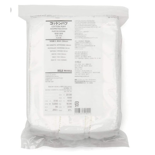 Bông Tẩy Trang Muji Túi 189 Miếng