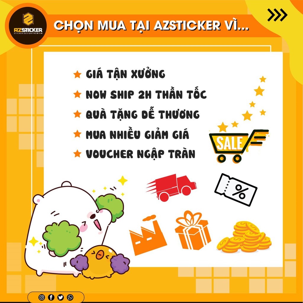 ☾ஐ Set 100 Sticker Sticker Dán Nón Bảo ểm Chống Nước