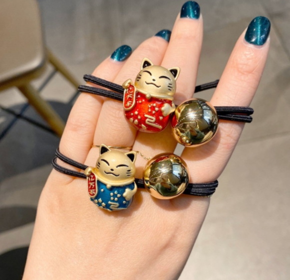 5 Thun Cột Tóc Mèo Thần Tài (giao màu ngẫu nhiên)