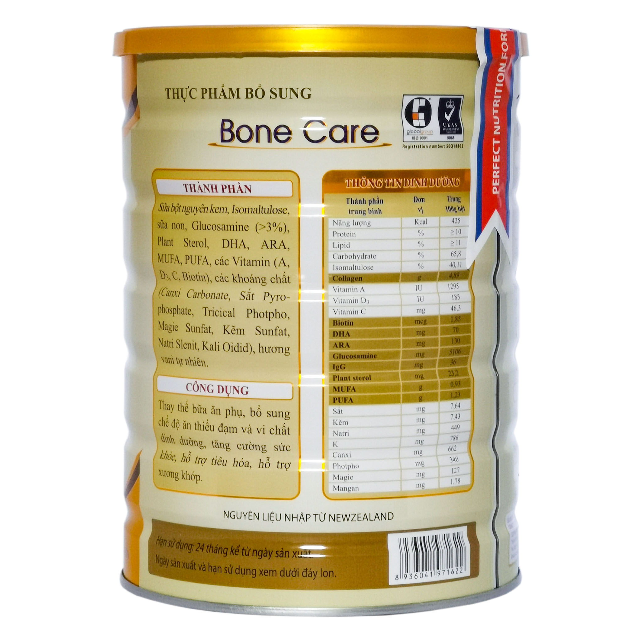 Sữa Bột Gigo Gold Bone Care Hộp 900g (Chăm sóc sức khỏe CƠ-XƯƠNG-KHỚP)
