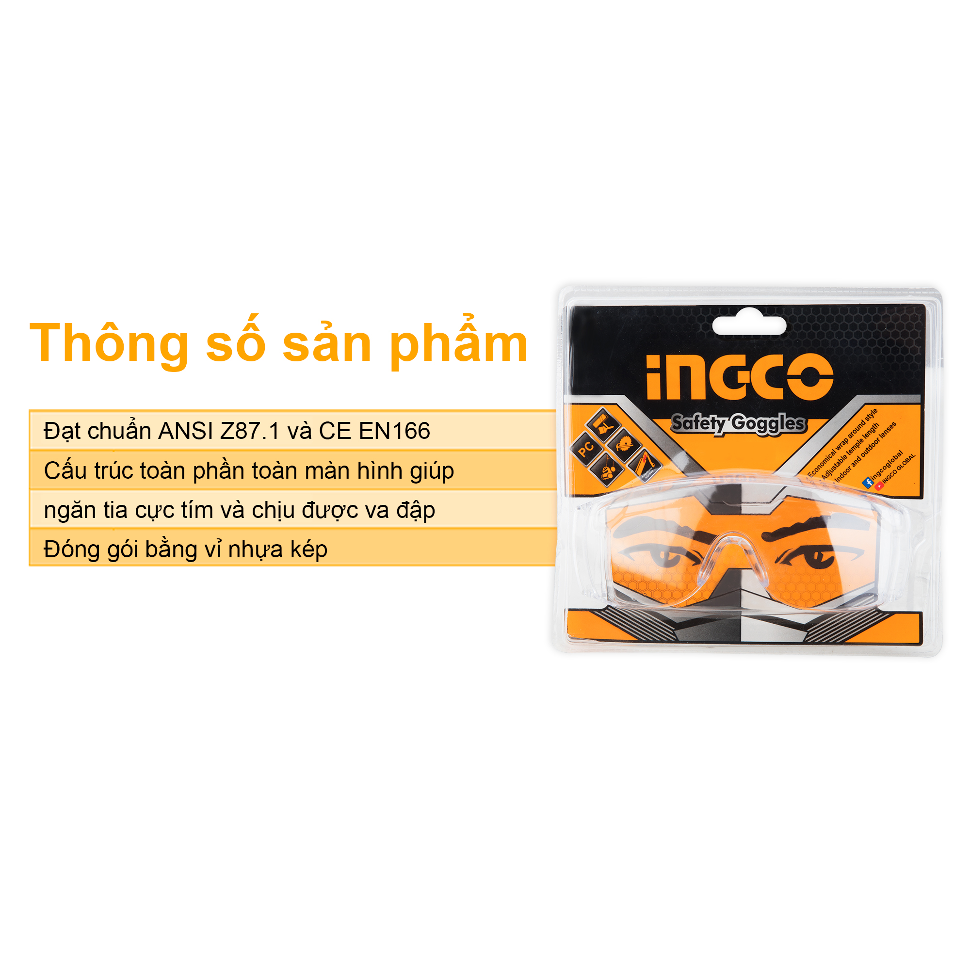 Kính bảo hộ INGCO HSG05