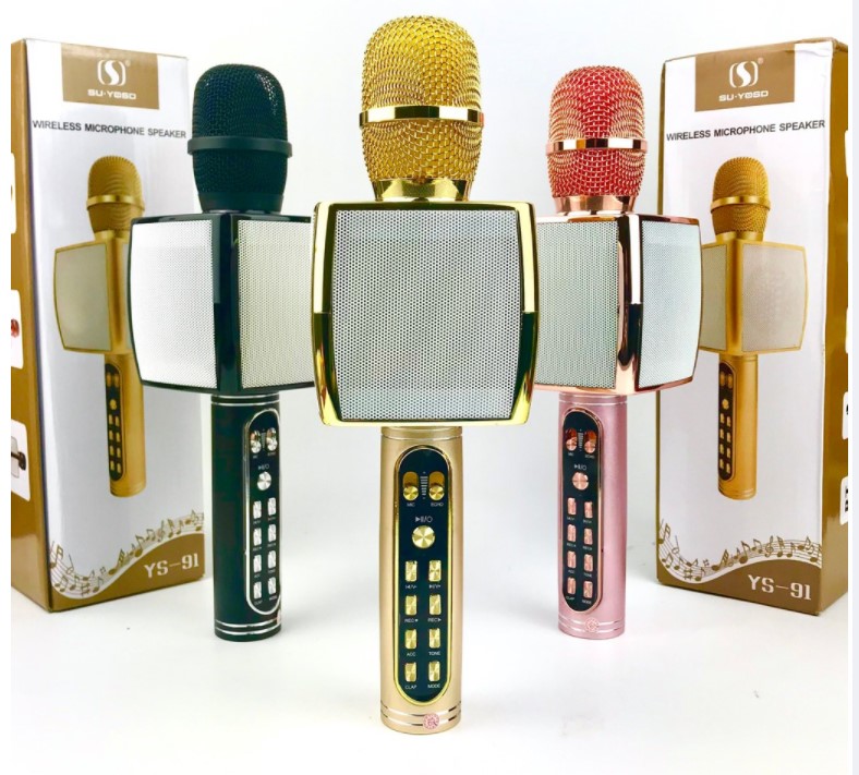 MICRO BLUETOOTH KARAOKE YS-91 KÈM LOA Công Nghệ Lọc Loại Bỏ Tạp Âm Khả Năng Bắt Và Hút Micro Tốt Âm thanh chất lượng. Bass cực đã. Cống suất cao. Thời lượng Pin CỰC TRÂU.Bảo Hành 6 Tháng 1 ĐỔI 1. UY TÍN - CHẤT LƯỢNG