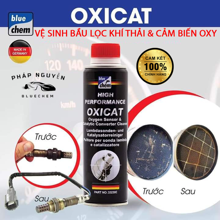 Oxicat Bluechem vệ sinh bầu lọc khí thải máy xăng