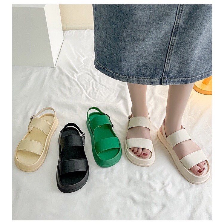 giày sandal nữ độn đế 5cm đế bánh mì siêu nhẹ