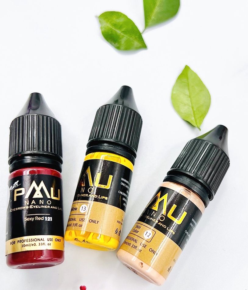 [CHÍNH HÃNG] Mực phun xăm PMU , Size mini 3,3ml , Fullsize 10ml