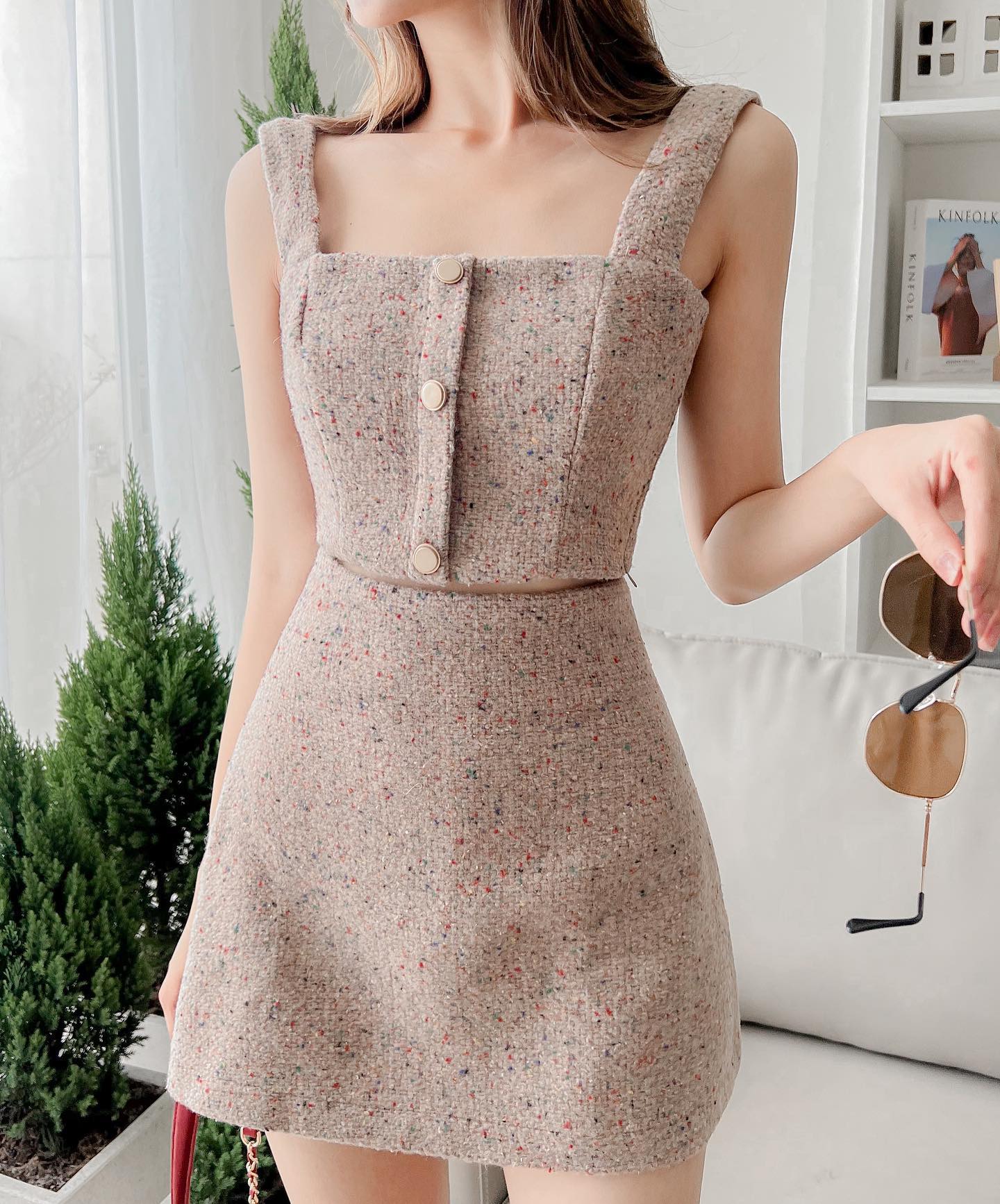 SET POMILA - Set chân váy và áo tweed