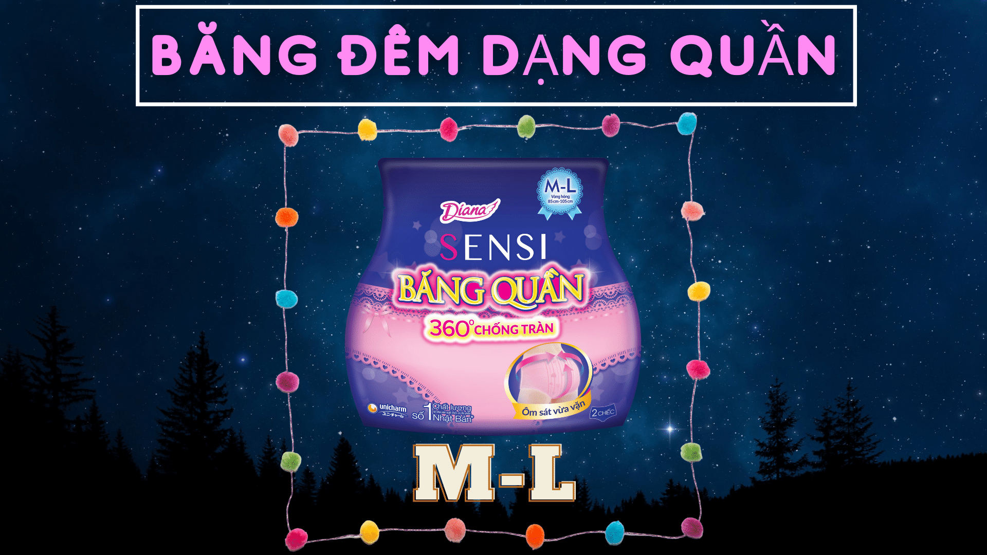Băng vệ sinh quần diana size S-M / M -L ( 2 miếng )