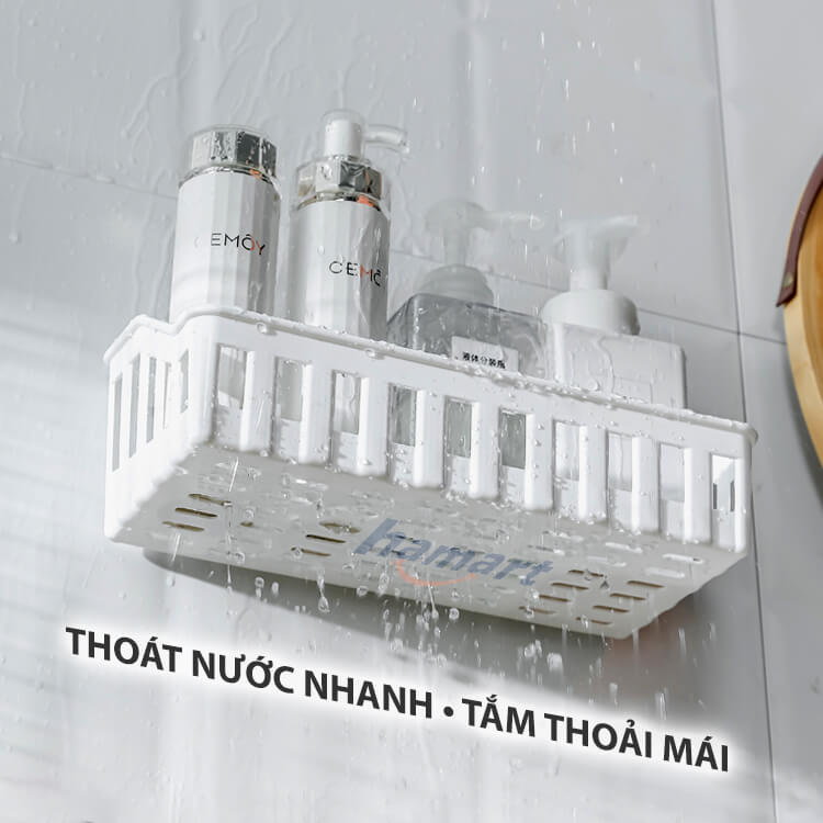 Kệ Dán Tường Nhà Tắm Hamart Kệ Treo Tường Kệ Để Đồ Nhà Tắm Cao Cấp Tiện Lợi - Vuông Xám