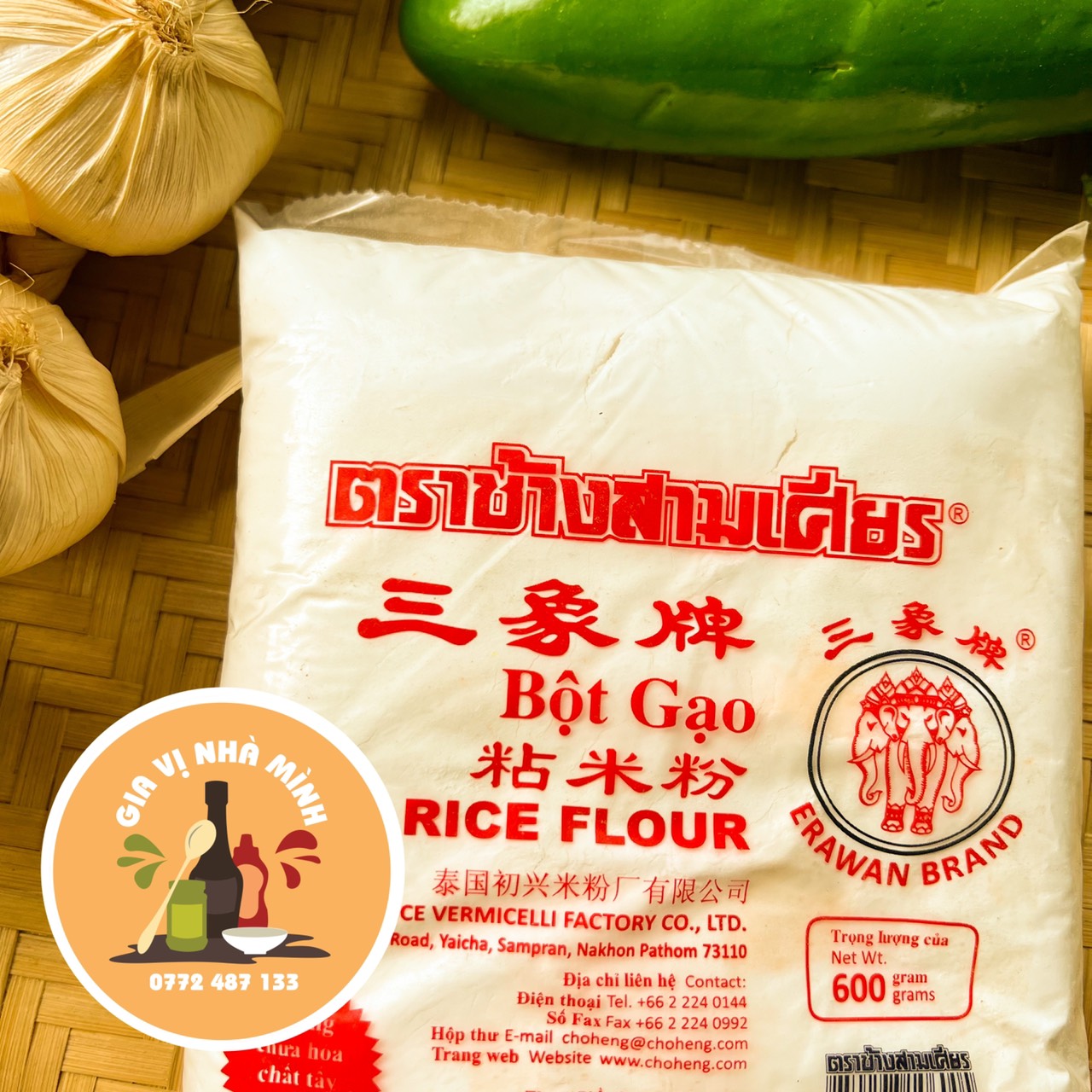 BỘT GẠO THÁI LAN HIỆU CON VOI - GÓI 600GR