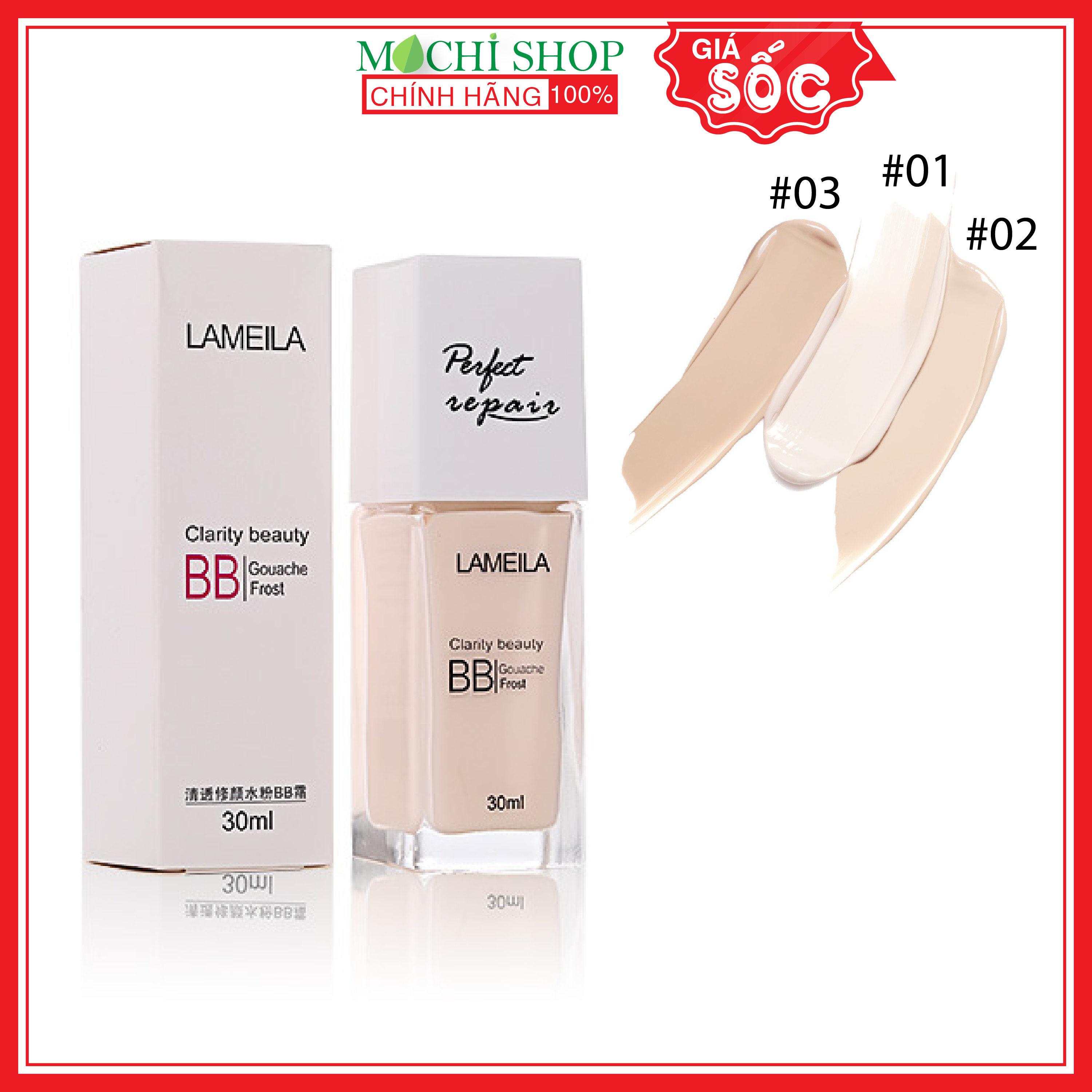 Kem Nền Che Khuyết Điểm Trang Điểm BB Cream Mỏng Mịn Tự Nhiên Kiềm Dầu Chống Nắng Nội Địa Trung Chính Hãng KNBB02 - MOCHI SHOP
