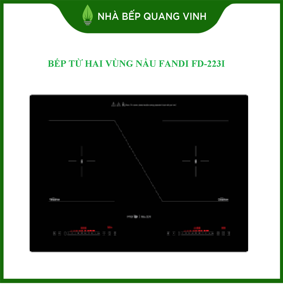 Bếp từ hai vùng nấu fandi fd-223i inverter tiết kiệm điện, bảo hành 36 tháng-quang vinh