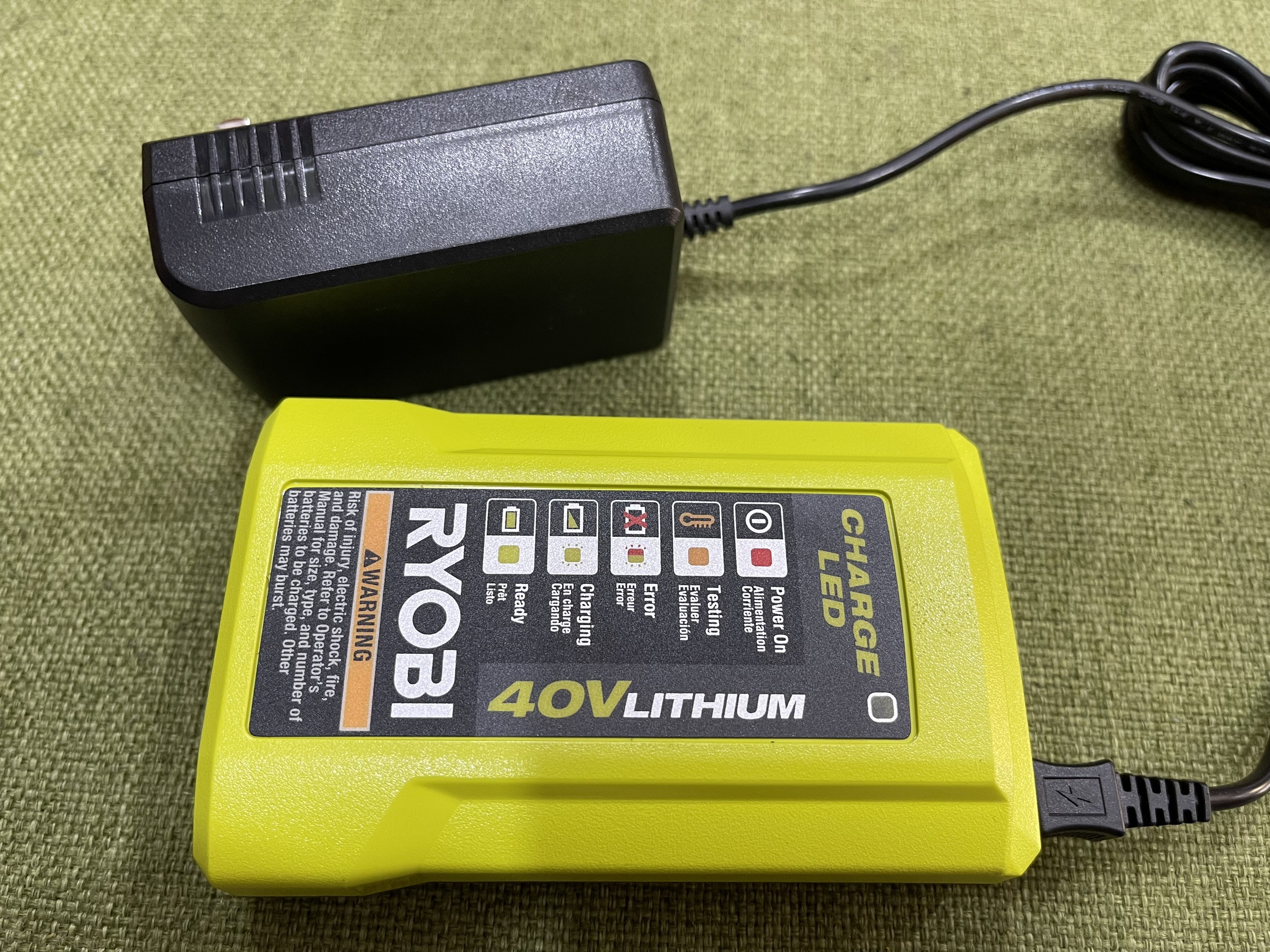 Sạc ryobi 40v OP404 120v
