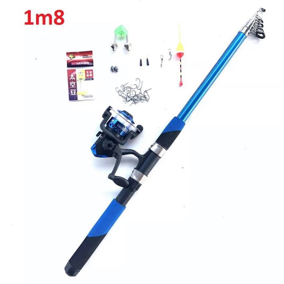 Bộ cần câu rút shimano 2m1 + 3m6 + tặng kèm phụ kiện