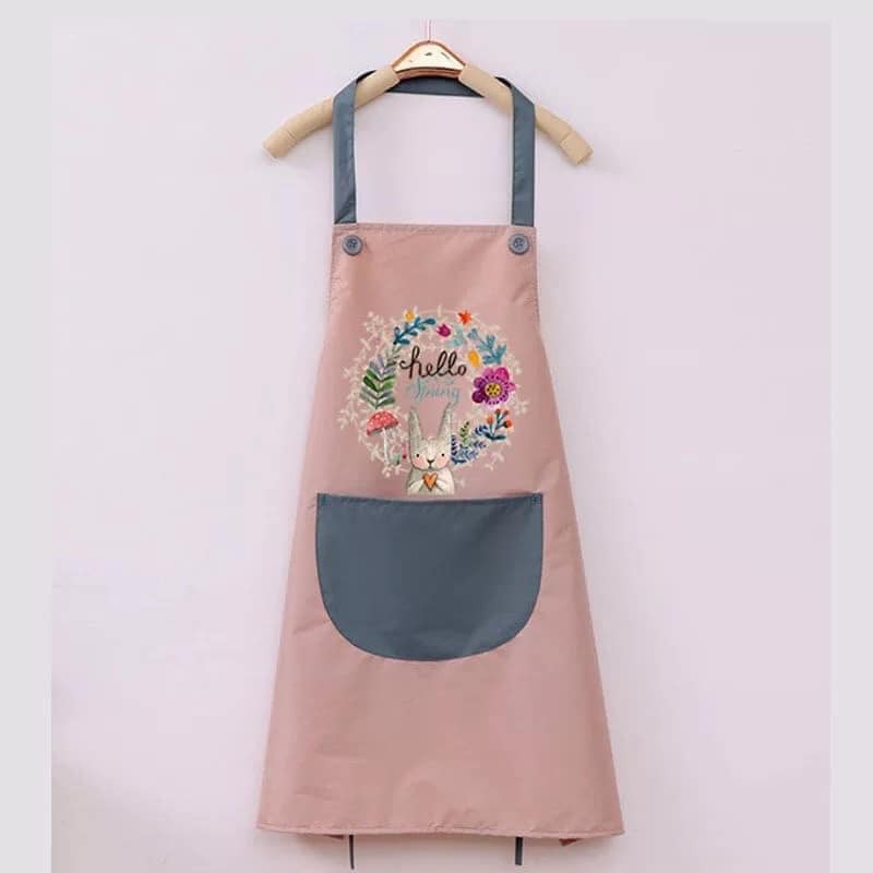 Tạp dề chống nước chống dầu in hình thỏ