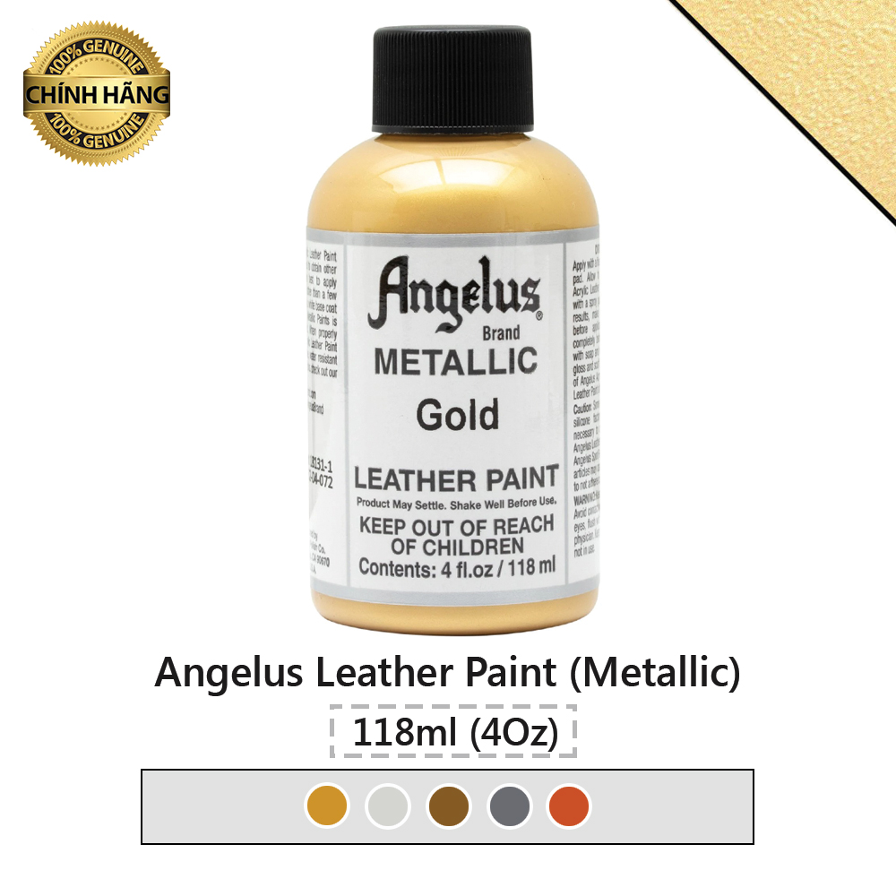Màu vẽ da, vải Angelus Leather Paint (Metallic) - 118ml (4Oz)