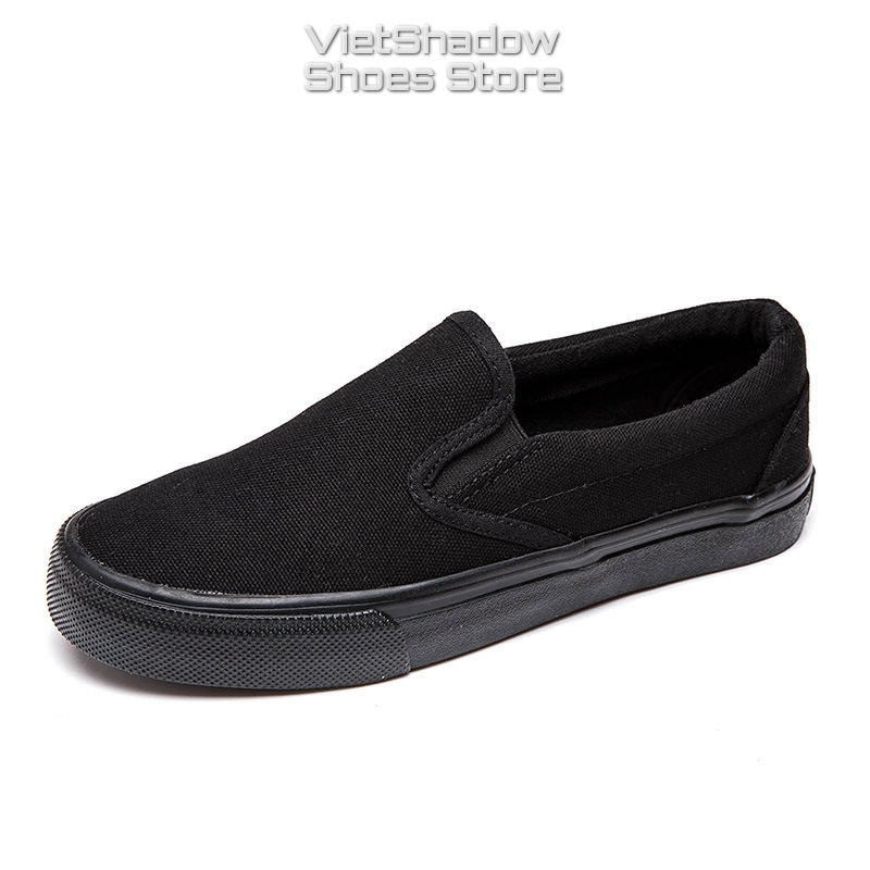 Slip on nam - Giày lười vải nam thương hiệu LEiNiER - Chất liệu vải bố 3 sợi cotton màu (đen), (trắng) và (đen tuyền) - Mã SP 228