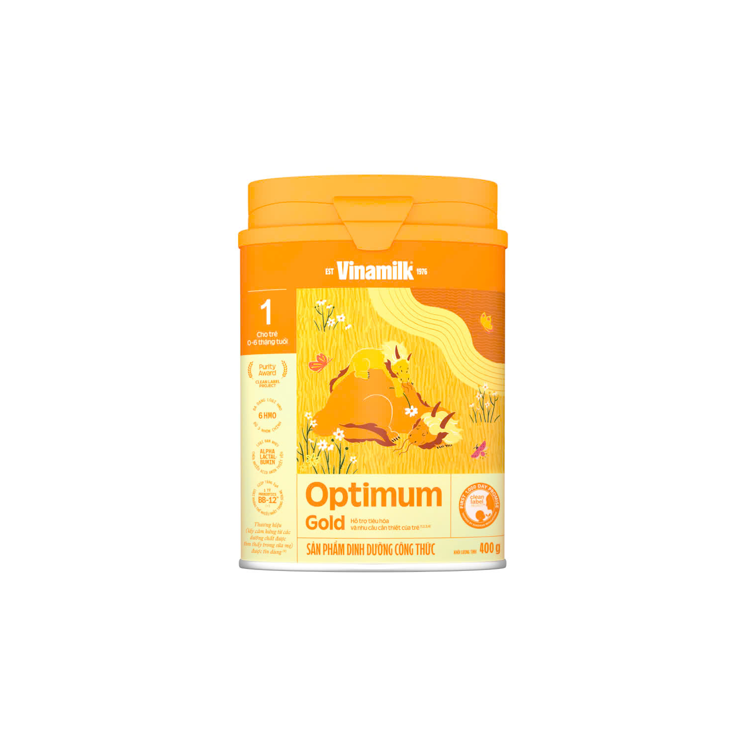 Vinamilk Optimum Gold 1 Powdered Milk Develops the Baby's Brain and Height - Tin Box 400g