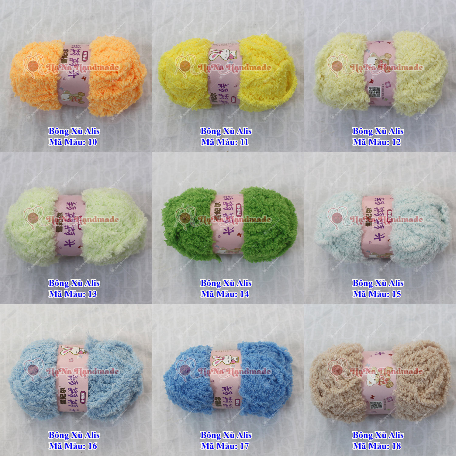Bông Xù Alis - len bông xù 25k/cuộn/50gram