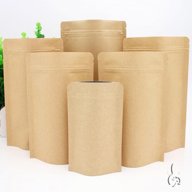 1kg Túi zíp giấy kraft 2 mặt kín ( hàng đẹp)