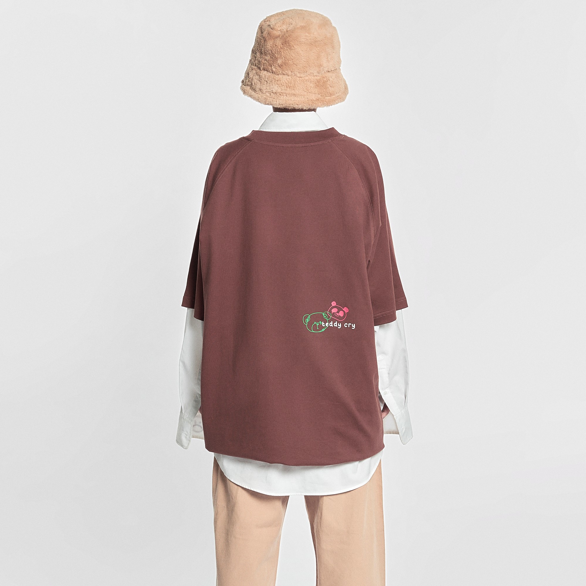 Áo thun SADBOIZ Teddycry Typo Brown