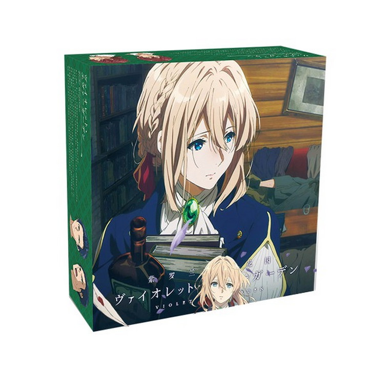 ( mini vuông ) Hộp quà Violet evergarden có ảnh thẻ, ảnh dán, vòng tay, ảnh thẻ, postcard