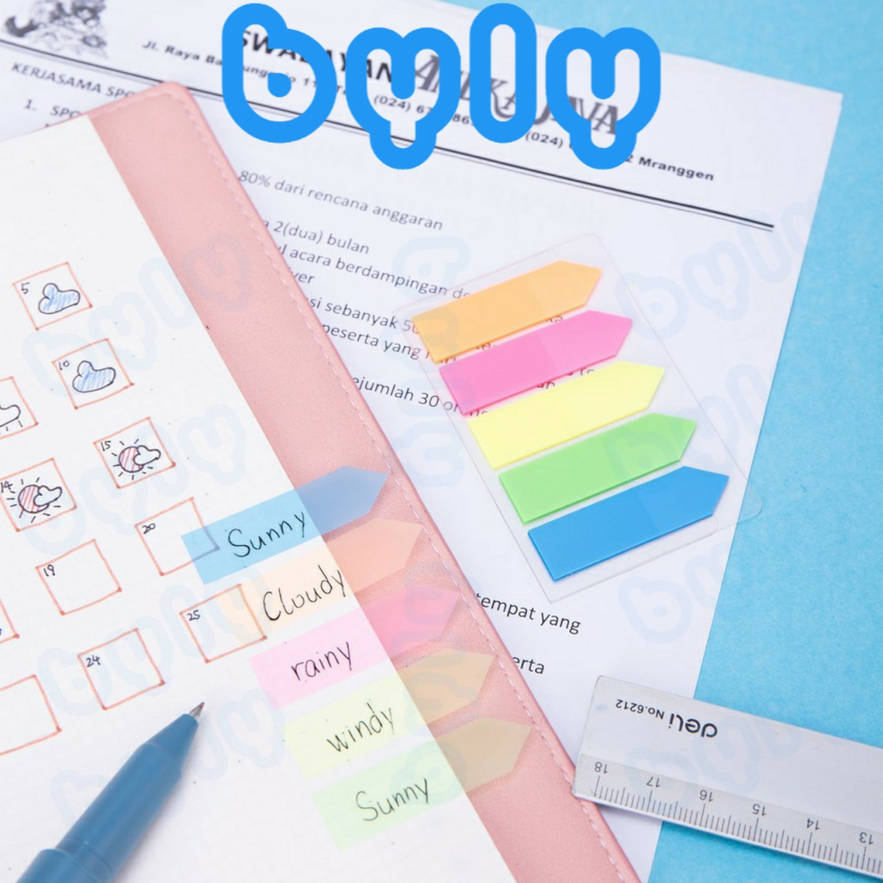 Ship hỏa tốc - Note Phân Trang 100 tờ - 5 Màu DELI  A10602 - ByLy Store