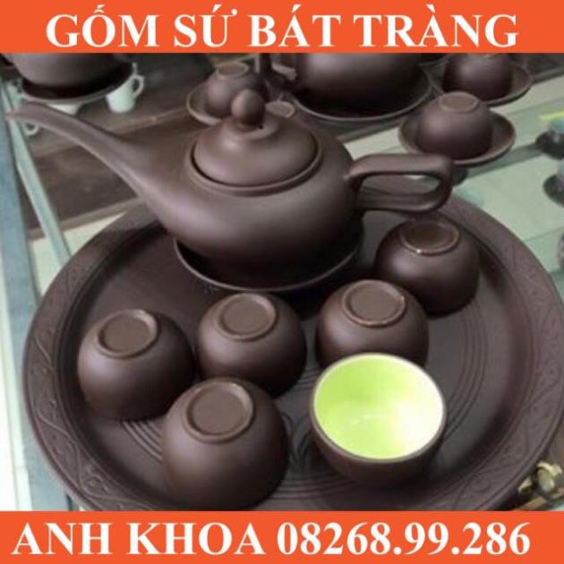 Bộ ấm chén tử sa aladin - gốm sứ bát tràng anh khoa