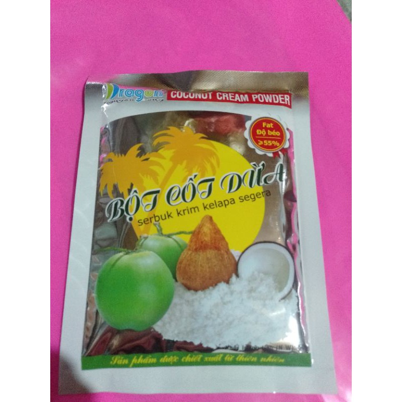 bột cốt dừa dragon nguyên chất 100%:thơm hơn & béo hơn [gói 50g]