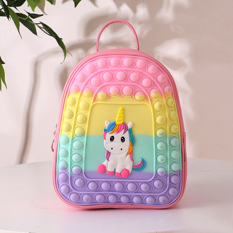 Balo mầm non, Balo Pop It - Mẫu balo cho bé có họa tiết Unicorn siêu dể thương