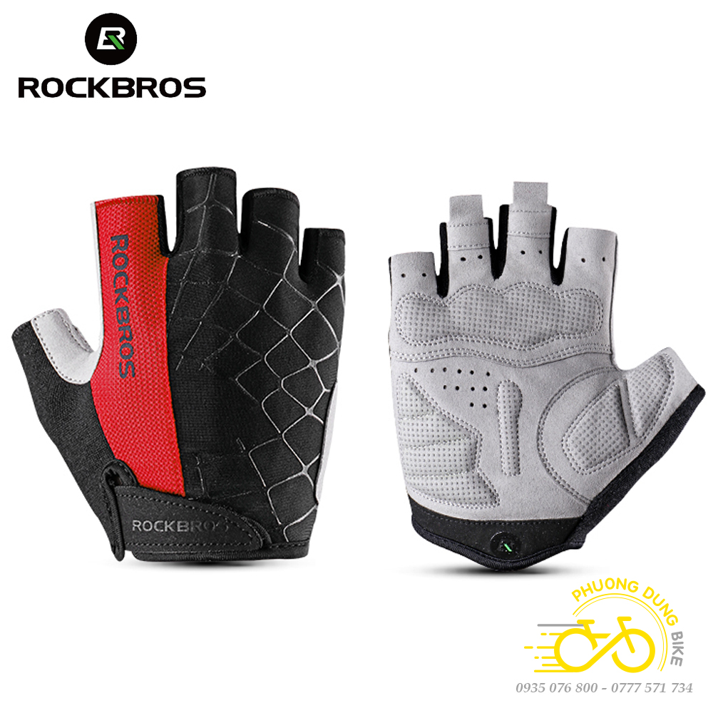 Găng tay hở ngón đi xe đạp rockbros s109