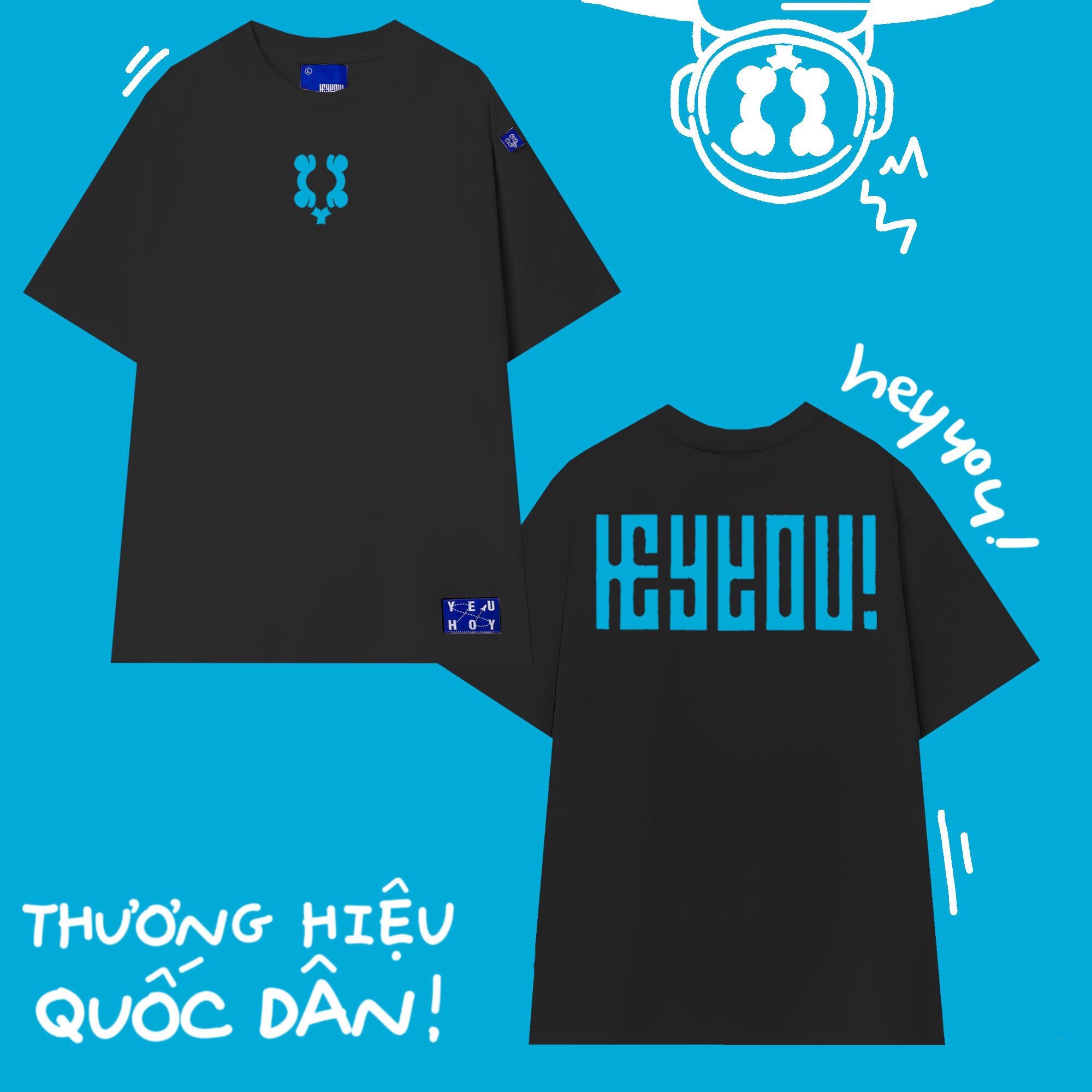 Mỹ Bazic ÁO THUN HEYYOU BASIC BLUE TEE !