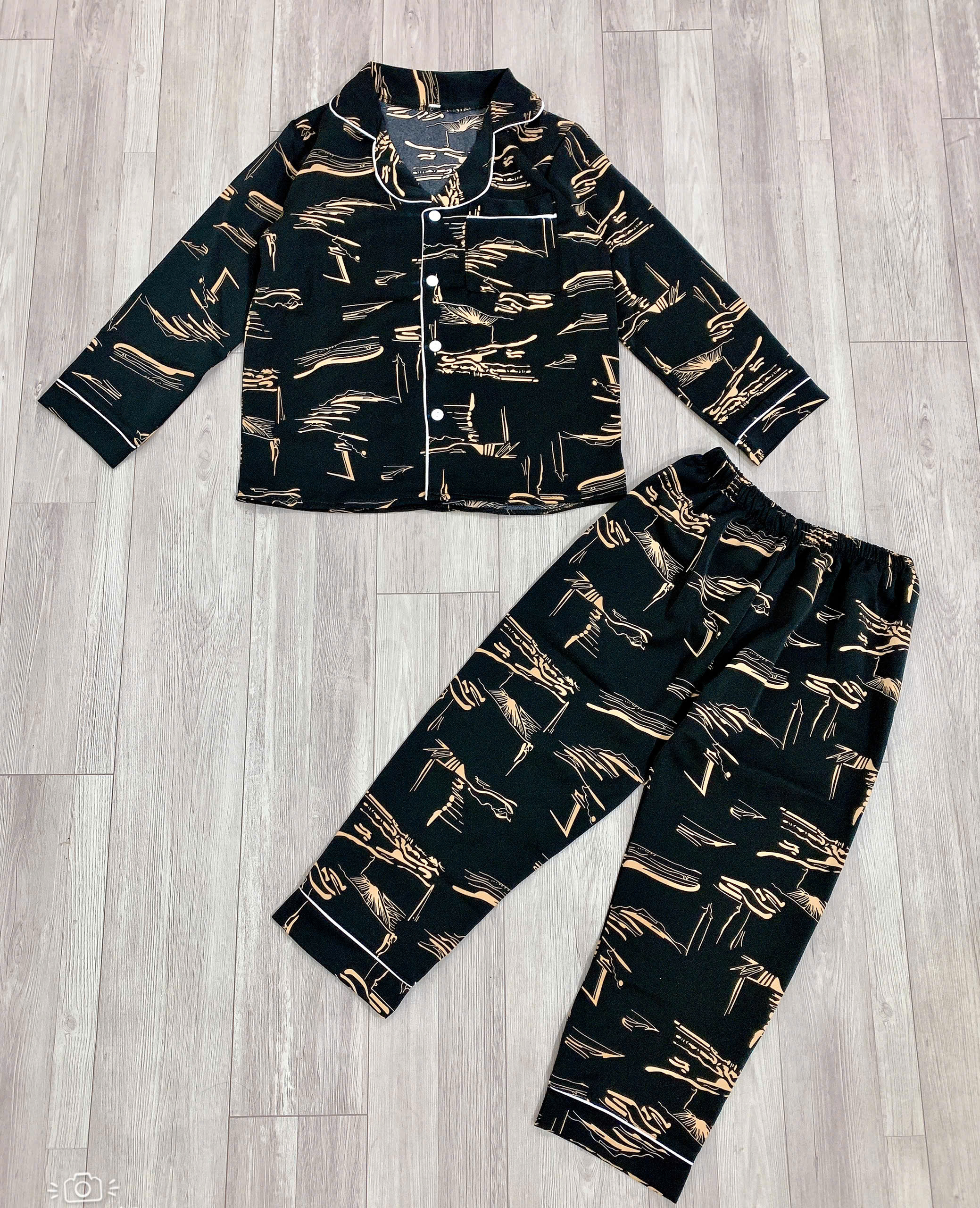 Bộ pyjama lụa dài tay bé trai,bé gái 10-36kg