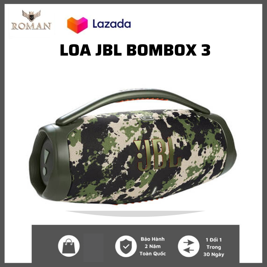 Loa Bluetooth JBL Bombox 3  - Loa Bluetooth Bass Cực Khủng , Bluetooth V5.3 Loa Bluetooth Chống Nước IPX7 - Ghép nối âm thanh Stereo 3D - Bảo Hành 12 Tháng - Lỗi 1 Đổi 1